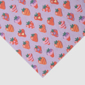 met pruimenillustratie vervaardigde aardbei tissuepapier (Detail)