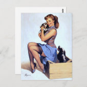 Met Puppies omhoog Briefkaart (Voorkant / Achterkant)