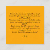 🌻Met QR code bruiloft website Informatiekaartje (Achterkant)