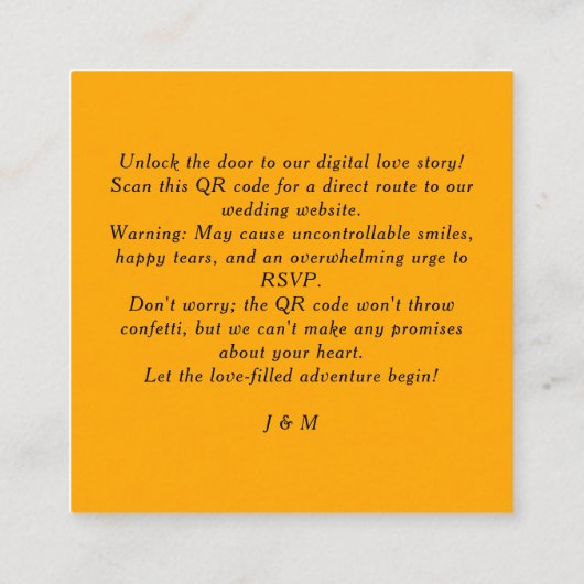 🌻Met QR code bruiloft website Informatiekaartje (Achterkant)