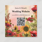 🌻Met QR code bruiloft website Informatiekaartje (Voorkant)