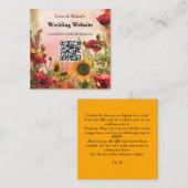 🌻Met QR code bruiloft website Informatiekaartje (Voorkant / Achterkant)