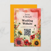 🌻Met QR code bruiloft website Informatiekaartje (Voorkant / Achterkant)