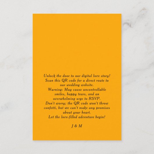 🌻Met QR code bruiloft website Informatiekaartje (Achterkant)