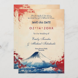 Met QR-code Japanse Harmonie met Fuji Save The Date