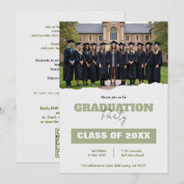 Met QR-code klas jaar foto diploma feest uitnodigi Kaart