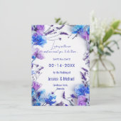 💍 met QR-code Korenbloemen en Lavendel Elegance Save The Date (Staand voorkant)