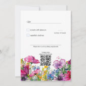 💍 met QR Code Meadow Blooms RSVP-kaart Kaart (Achterkant)