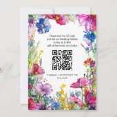 Met QR-code Meadow Blooms Save The Date (Achterkant)