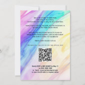 🎓Met QR Code Regenboog Marmer Afstudeerfeest Kaart (Achterkant)