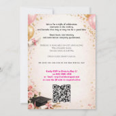 🎓Met QR-code Roze & Ballon Glow Afstudeerfeest Kaart (Achterkant)