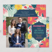 🎓Met QR code Tropische Bloei Foto Kaart (Voorkant / Achterkant)