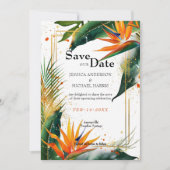 Met QR-code Vogels van het Paradijs Bliss Save The Date (Voorkant)