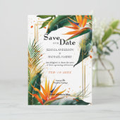 Met QR-code Vogels van het Paradijs Bliss Save The Date (Staand voorkant)