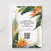 Met QR-code Vogels van het Paradijs Bliss Save The Date (Achterkant)