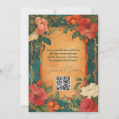 🌹 met QR Roos Romance: Art Nouveau pracht Save The Date (Achterkant)