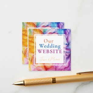 ❤️Met QR + WebSite-adres etherische bloei Informatiekaartje