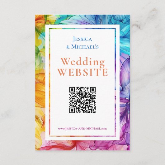 ❤️Met QR + WebSite-adres etherische bloei Informatiekaartje (Voorkant)