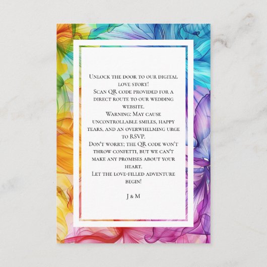 ❤️Met QR + WebSite-adres etherische bloei Informatiekaartje (Achterkant)