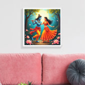 met Radha Krishna spirituele schilderijen 🌺🎶. Canvas Afdruk (Insitu (Woonkamer))