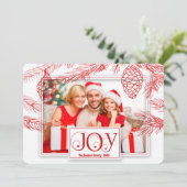 Met Red Pines kerstfoto Feestdagenkaart (Staand voorkant)