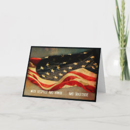 Met respect, eer - Dank u Veterans Day Kaart