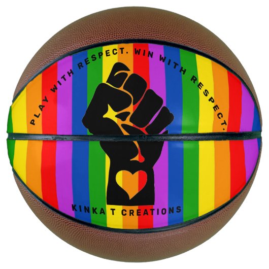 Met respect spelen. Win met respect. Basketball Basketbal (Voorkant)