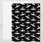 Met Retro Aviation behandelde vliegtuigen Afdrukpl Feestdagenkaart (Voorkant / Achterkant)