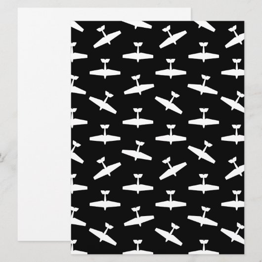 Met Retro Aviation behandelde vliegtuigen Afdrukpl Feestdagenkaart (Voorkant / Achterkant)