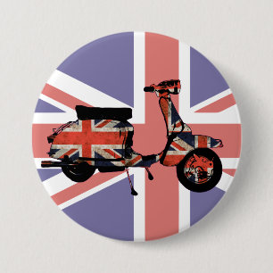 Met Retro-scooter gecombineerd unidirectieontwerp Ronde Button 7,6 Cm