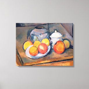 Met riem beklede vaas canvas afdruk