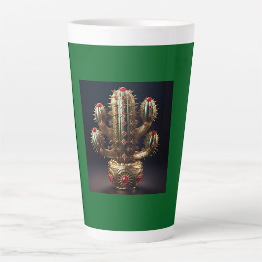 Met Robijnen Bezet Saguaro Latte Mok (Voorkant)
