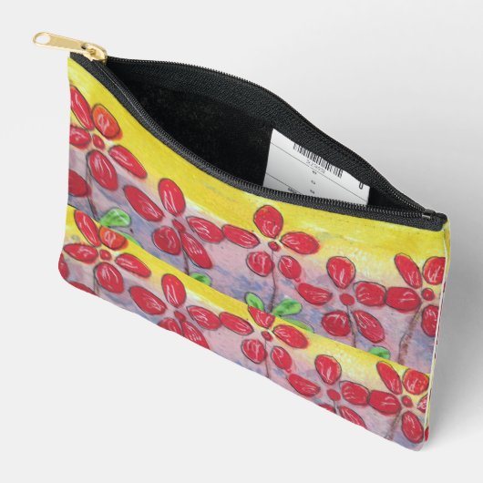 met rode bloemen etui (Open)