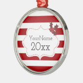  met rode en witte kerst metalen ornament (Links)