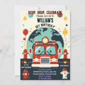 Met Rode Hete Brandweerwagen Motorveiligheid 1e Ve Kaart (Voorkant)