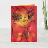 MET RODE RIBBON IN GOUDE SPARKLEN FEESTDAGEN KAART (Voorkant)