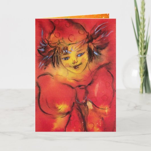 MET RODE RIBBON IN GOUDE SPARKLEN FEESTDAGEN KAART (Voorkant)