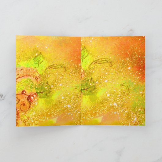 MET RODE RIBBON IN GOUDE SPARKLEN FEESTDAGEN KAART (Binnen)