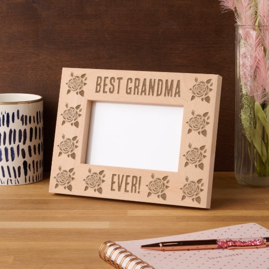 Met roos gegraveerde lijst voor oma's lijstjes (Links)