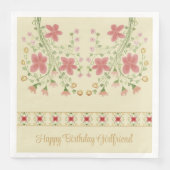 Met roze bloemige accenten servet (Voorkant)