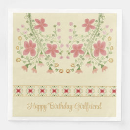 Met roze bloemige accenten servet