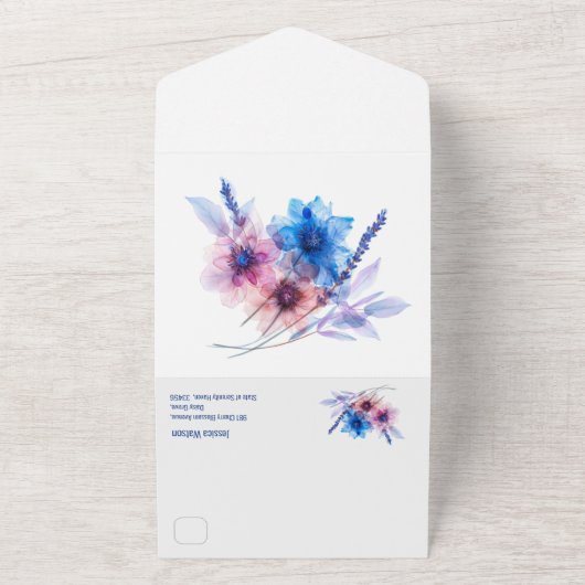 💍 met RSVP kaart Pastel Whispers Meadows (Buitenkant)