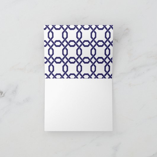 Met ruitmotief en grosgrain monogram notitiekaarte bedankkaart (Binnen)