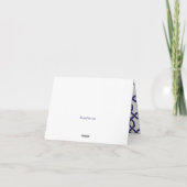 Met ruitmotief en grosgrain monogram notitiekaarte bedankkaart (Achterkant)