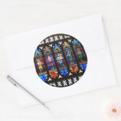 Met Saint Anthony bekleurde glazen ramen Ronde Sticker (Envelop)