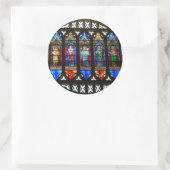 Met Saint Anthony bekleurde glazen ramen Ronde Sticker (Tas)