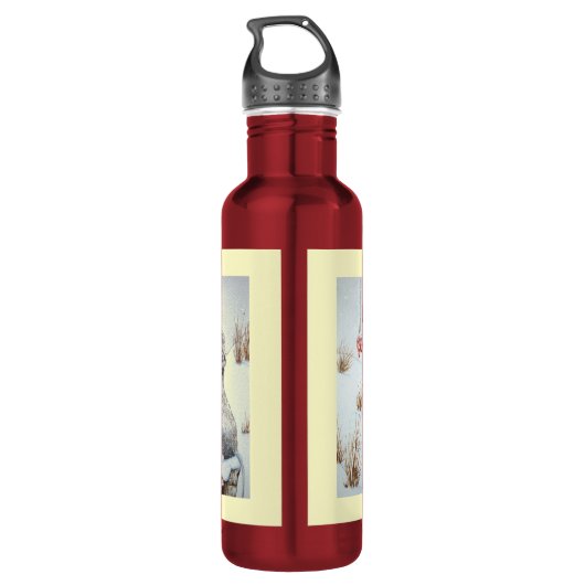 Met schattige muis eten bessen wildlife afbeelding waterfles  (Achterkant)