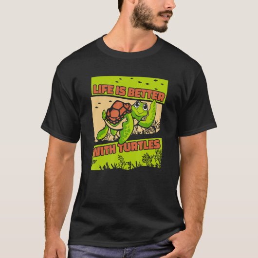 met schildpad met schildpad t-shirt (Voorkant)