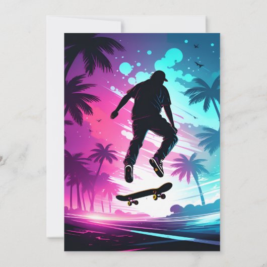 Met Scooter Jump Zone Skateboarden 13e Verjaardag Kaart (Achterkant)