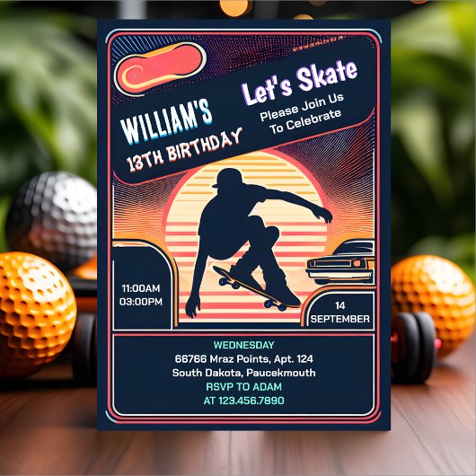 Met Scooter Jump Zone Skateboarden 13e Verjaardag Kaart